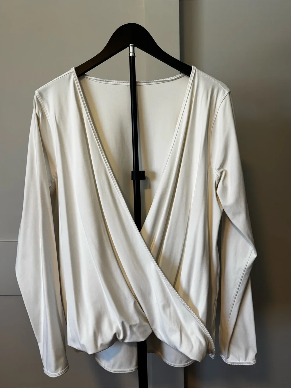 lululemon athletica white cross front Long Sleeve Top
